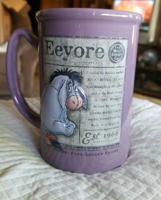 Walt Disney World - Winnie The Pooh Eeyore Mug - 3d Embossed Purple Coffee Cup
