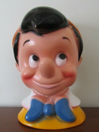 Vintage Pinocchio Bank Play Pal Plastics Walt Disney Prod 1971