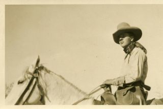 Vintage Photo 1923 Snapshot Tucson Arizona Cowboy On His Horse Artistic Shot