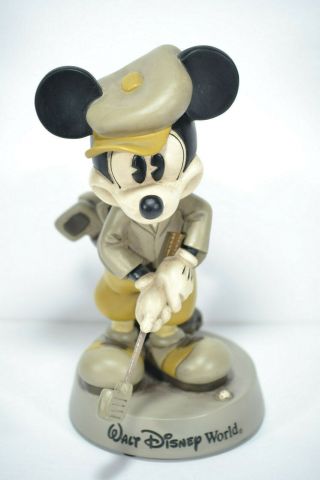 Old Mickey Mouse Walt Disney World Golf Player Bobblehead Statue Resin Figure