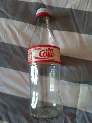 Coca Cola Diet Coke Paper Label 300ml Glass Metal Cap Bottle