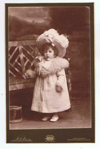 Cabinet Card Of A Young Girl By N.  S Kay,  Bolton & Manchester