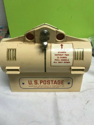 U.  S.  Postage Stamp Dispenser American Adjustomatic Corporation Vending Machine
