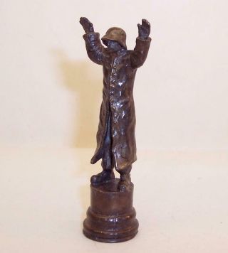 Vintage Ww1 German Prisoner Of War Sculpture Pipe Tamper Wax Seal Bronze Brass