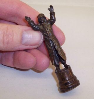 Vintage WW1 GERMAN Prisoner of WAR Sculpture PIPE TAMPER Wax Seal BRONZE Brass 2