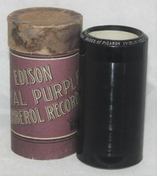 Edison Ba Royal Purple Cylinder Record 29074 Roses Of Picardy Violin Spalding Ob