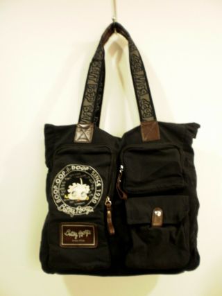 Authentic Betty Boop Black Canvas Cloth Tote Bag/satchel.