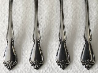 1881 Rogers Stainless Oneida ARBOR TRUE ROSE Teaspoon Tea Spoons x4 Set of 4 2