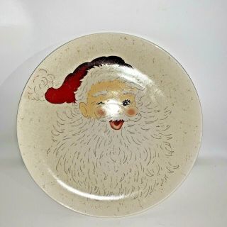 Rare Pottery Barn Santa Platter Retired 15 " Crazed Plate Christmas Vintage Look