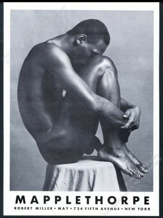 1981 Robert Mapplethorpe Nude Man Photo Nyc Art Gallery Vintage Print Ad