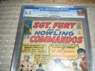 Cgc 6.  5 Sgt.  Fury And His Howling Commandos 5 - - - 1st Baron Strucker