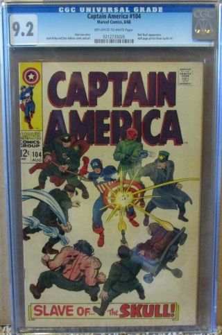 Captain America 104 Cgc 9.  2 Red Skull App Silver Surfer 1 Ad Stan Lee Story