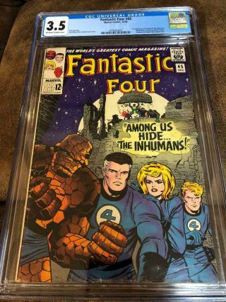 Fantastic Four 45 Cgc 3.  5 Ow/w Inhumans