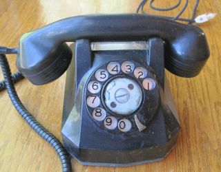 Vintage Black Old Rotary Dial Telephone - Automatic Electric Company Chicago