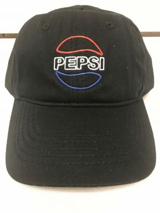 Pepsi Logo Black Dad Hat Strapback Cap