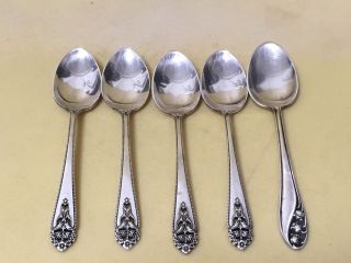 5 Vintage Sterling Silver Demitasse Spoons 4 International Queen 