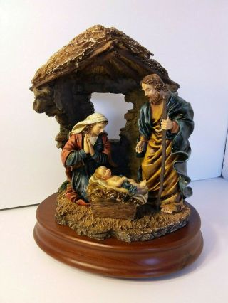 San Francisco Music Box Co Nativity Scene Holy Family " O Little Town Bethlehem "