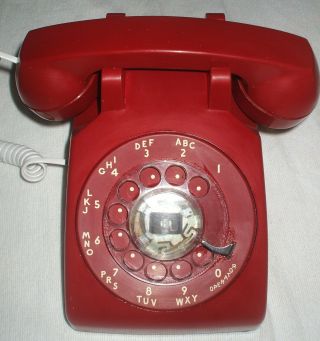 At&t Bell System Vintage Western Electric 500dm Red Rotary Telephone Hot Line
