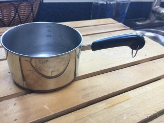 Vtg Usa Revere Ware Mini Measuring 1 Cup Pot Sauce Pan Butter Warmer Copper Clad