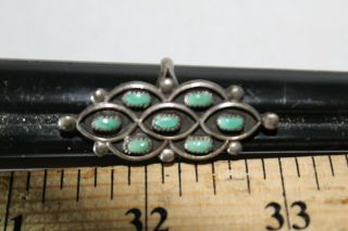 Vintage Large Sterling Silver Ring Turquoise Cabochons Size 8 (1.  5/8 " X 5/8 ")