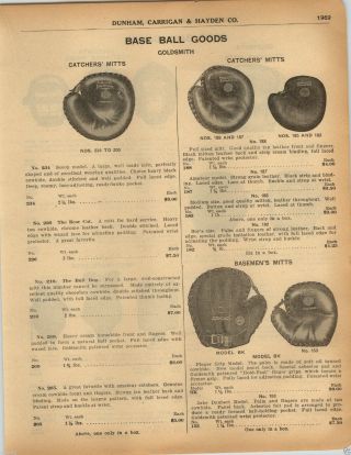 1925 Paper Ad Goldsmith Baseball Glove Jake Daubert The Bear Cat Catchers 