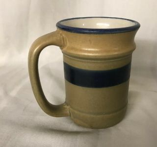 Vintage Sunny / Sunnycraft Stoneware Mug Made In Korea Tan & Navy Blue