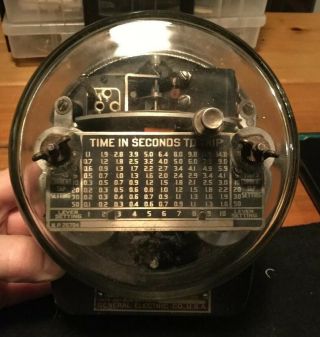 Vintage 1926 General Electric Time Over Current Relay Meter Rare Industrial