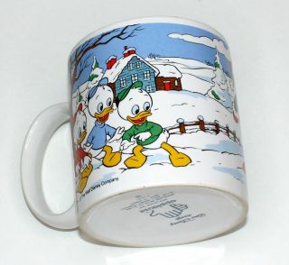 Vintage 1988 Walt Disney Applause Mug Donald Daisy Duck Christmas Coffee Tea