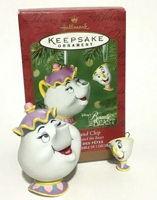 Hallmark Keepsake 2001 Disney Mrs Potts & Chip Beauty & The Beast Ornament