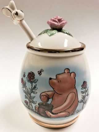 Lenox Classic Winnie The Pooh Honey Pot With Honey Stirrer