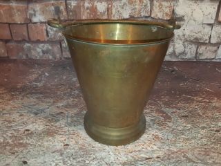 Antique Vintage Solid Brass Champagne Ice Bucket Coal Log Bin Basket Planter