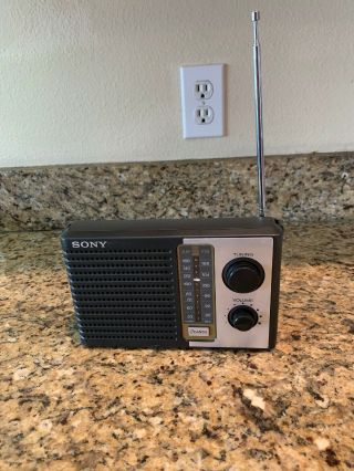 Sony Icf - F10 Am/fm 2 Band Portable Battery Transistor Radio Analog Dial