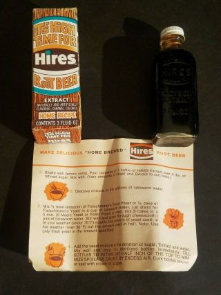Vintage Hires Root Beer Recipe Extract Full Bottle