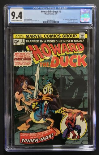 Marvel Comic’s Howard The Duck 1 Cgc 9.  4 Off - White/white Pages 1976