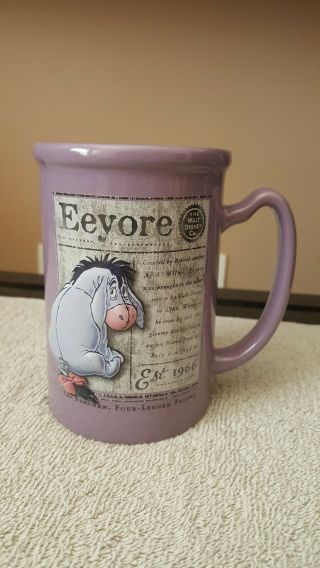 Walt Disney World - Winnie The Pooh Eeyore Mug - 3d Embossed Purple Coffee Cup
