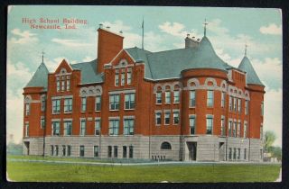 In Newcastle High School Building 1915 Postcard
