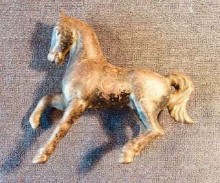 Vintage Arcade Cast Iron Still Bank Of A Prancing Horse,  Paint.