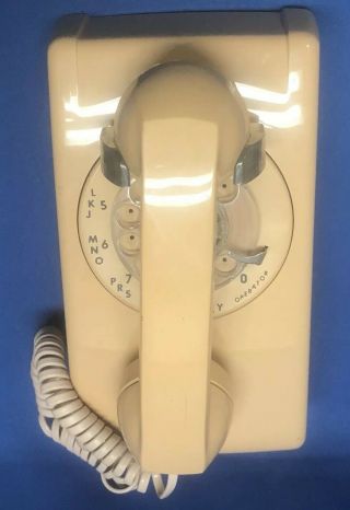 Vintage 1970s Itt Wall Mount Rotary Dial Telephone Phone