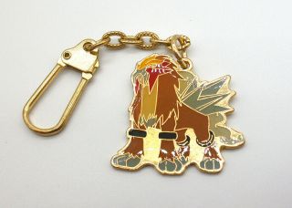 Pokemon Entei Metal Swing Keychain Charm Figure Toy Japan 1 " Enamel