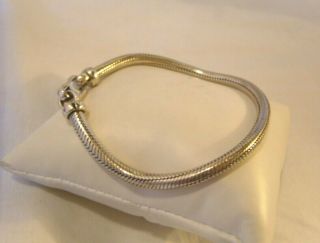 Vintage Silver Bracelet Large Snake Link 8 3/4 " Length Heavy 35.  4 Grams