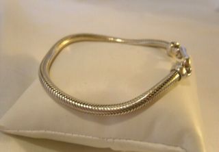 Vintage Silver Bracelet Large Snake Link 8 3/4 