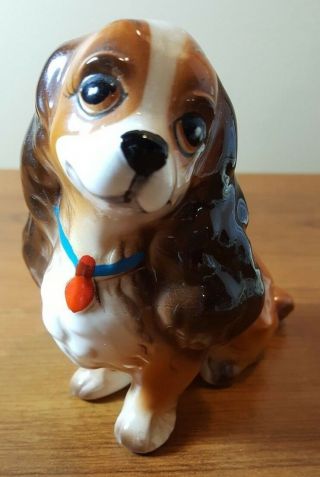 4” Lady Dog Ceramic Figure From Disney Lady And The Tramp; Made In Japan