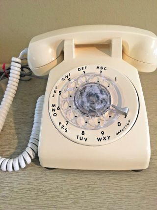 Vintage Rotary Desk Telephone,  Cream Color,  Itt 500,
