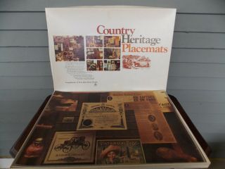 Set Of 6 Vintage John Deere Country Heritage Vinyl Place Mats Placemats