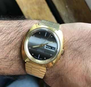 Vintage Sicura Automatic Cal 1239 - 21 Day&date Watch 1970 