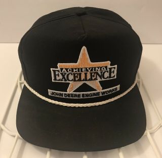 Black John Deere Snapback Hat Engine Achieving Excellence K - Products Cap