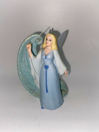 Disney Store The Blue Fairy Porcelain Figurine Glitter Swirl Pinocchio China Htf