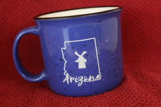 Dutch Bros Windmill Arizona Map Coffee Mug Cup Blue Speckle Limited Edition 2