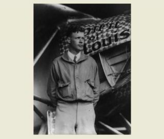 1927 Charles Lindbergh Photo Spirit Of St Louis Pose,  Aviator,  Wright Brothers Pal