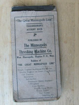 1910 Work Account Book Minneapolis Threshing Machine Co,  Rough Wormley Ransom
